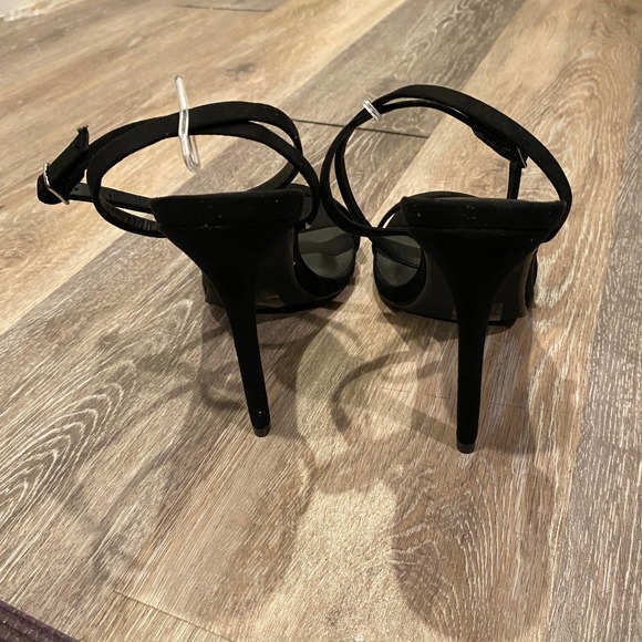 Missguided Black Barely There Heels Size 8 - Picture 4 of 4